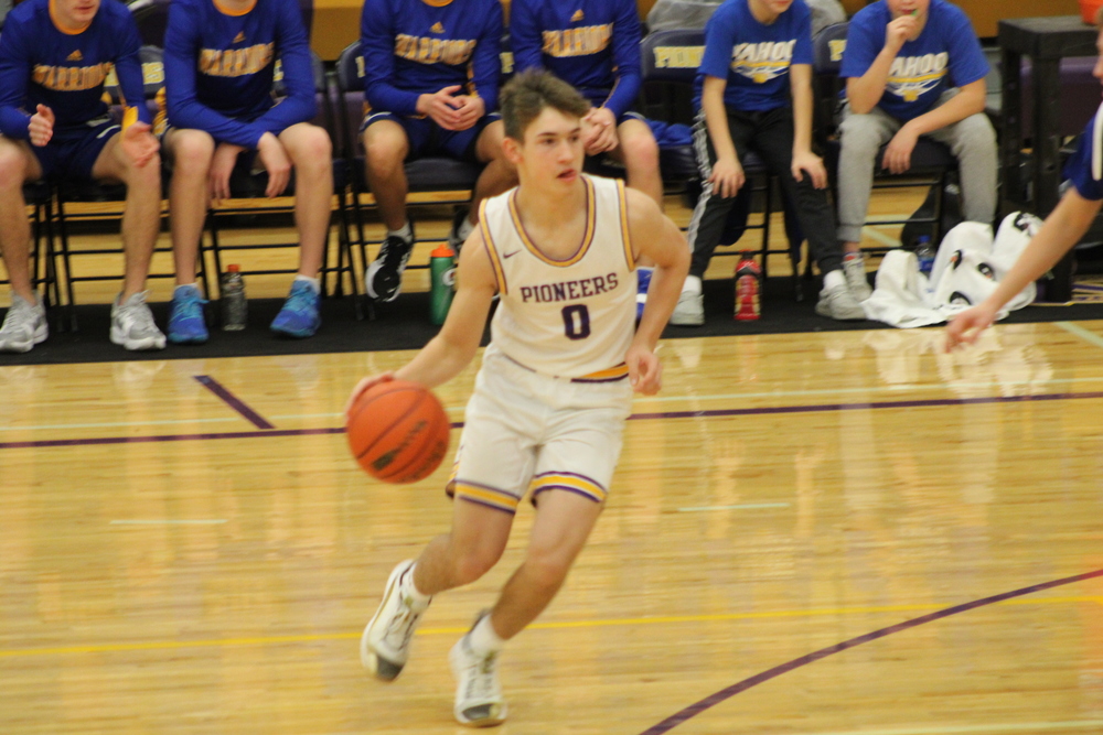Connor Causgrove drives to the paint.