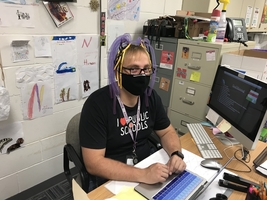 Mr. Mahoney showing school spirit!