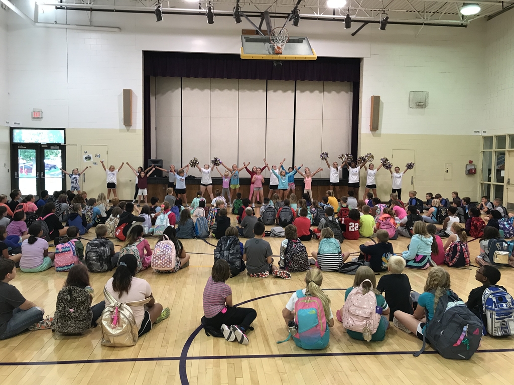 Cheer leaders lead cheers at Hayward Elementary.
